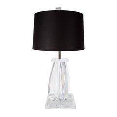 Mid-Century Modernist Lucite Table Lamp with Chrome Fittings