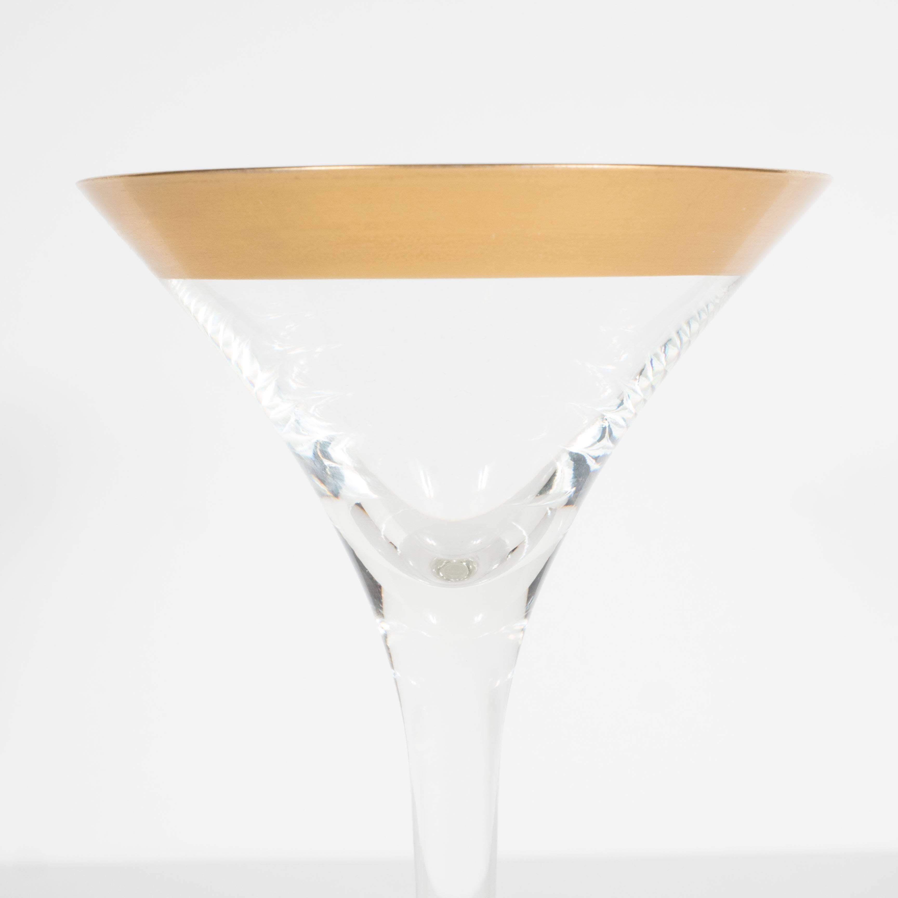 gold rim martini glasses