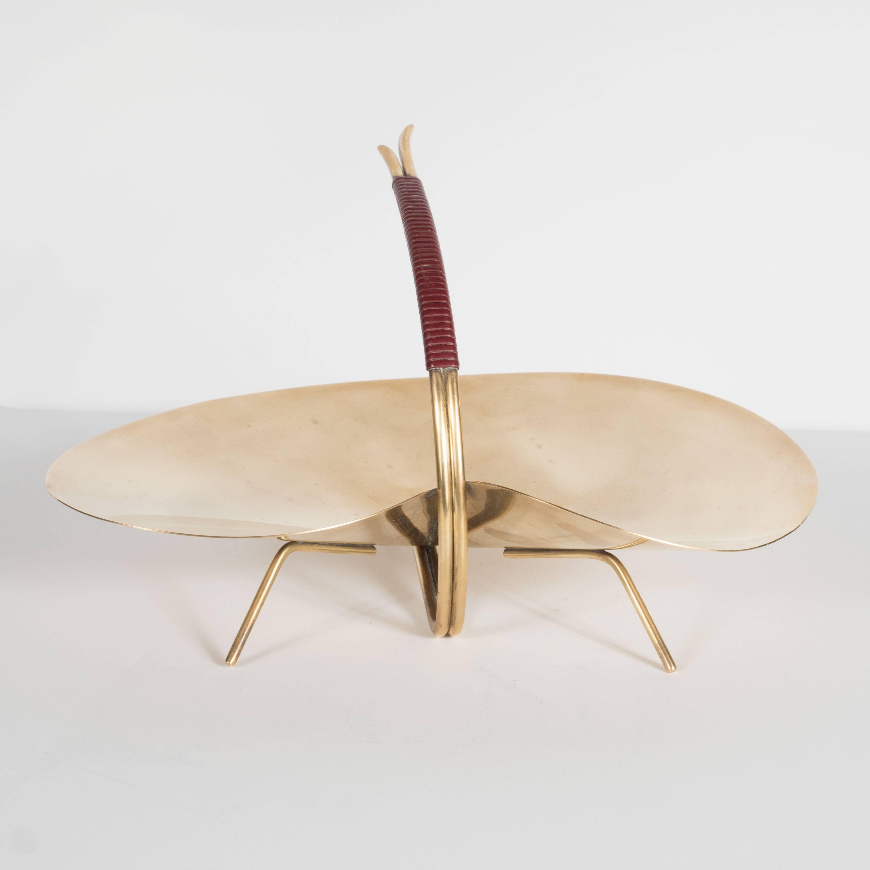 Sophisticated Mid-Century Polished Brass Lilypad Dish by Carl Auböck 1