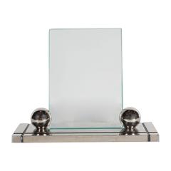 French Art Deco Chrome Picture Frame with Ball Detailing