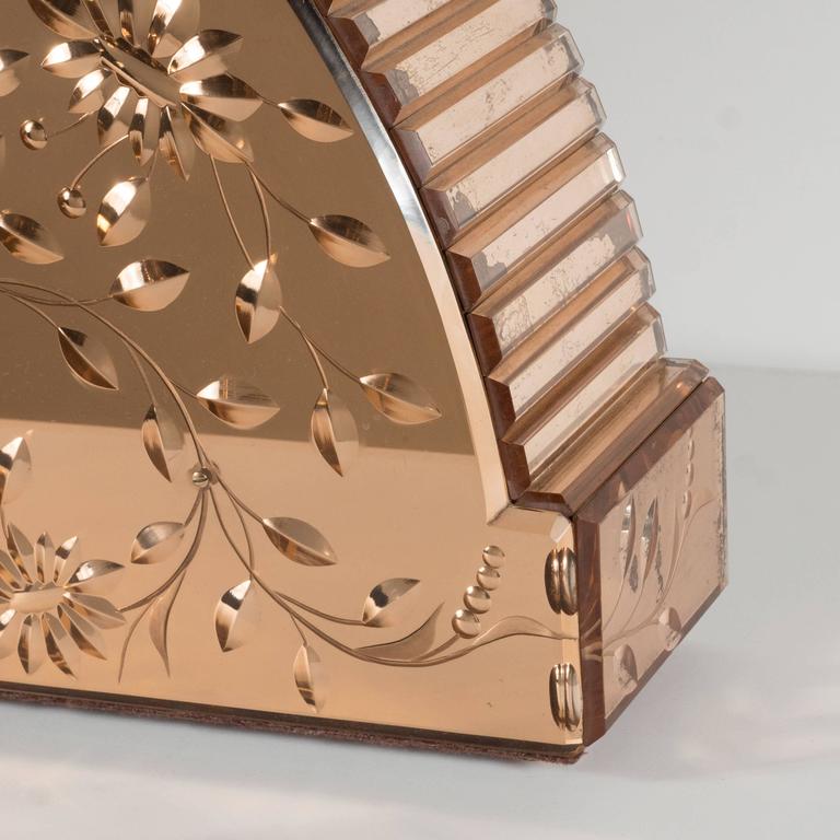 Exquisite Art Deco Illuminating Etched and Beveled Mirrored