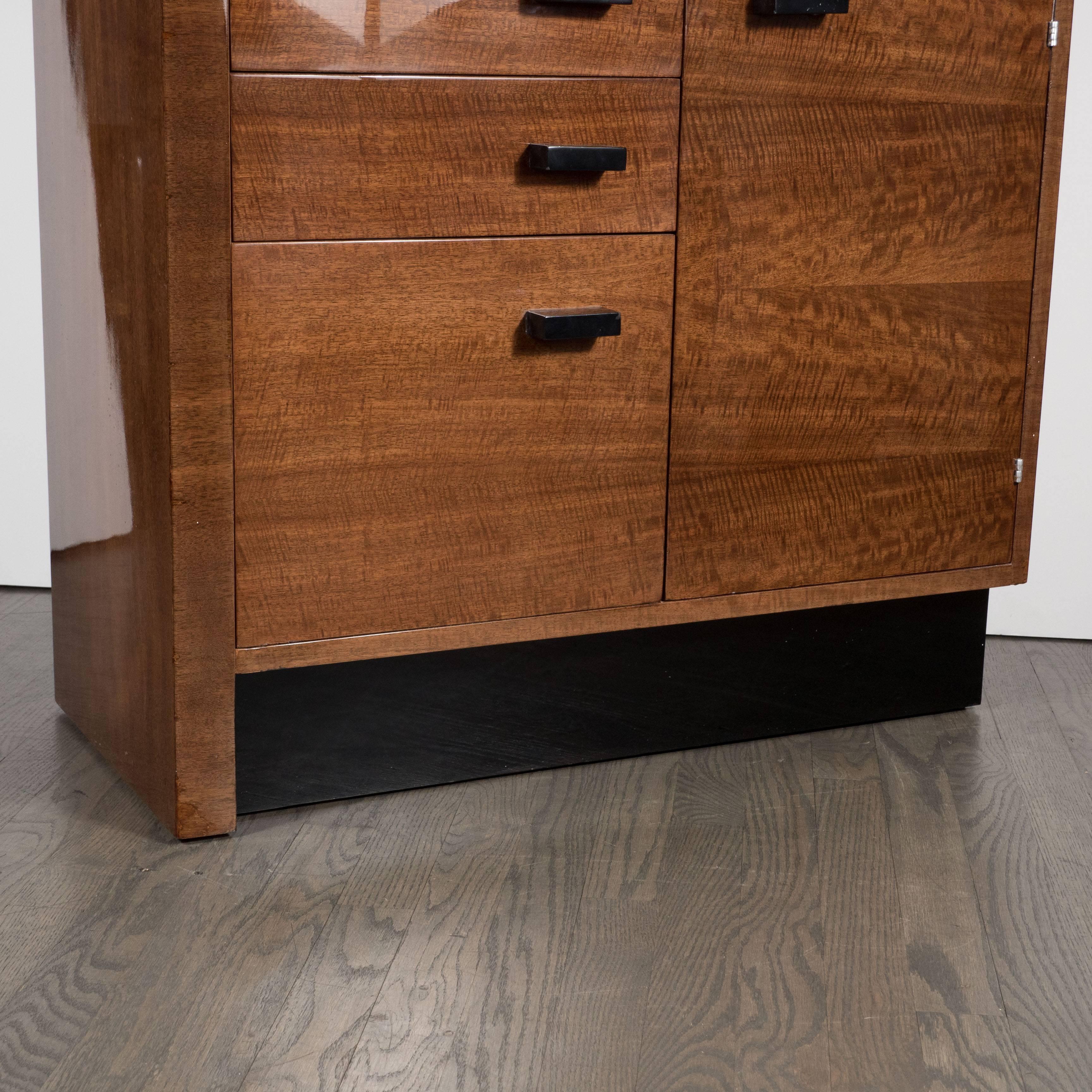 Art Deco Cabinet by Gilbert Rohde in East Indian Laurel, Model No. 3425 In Excellent Condition In New York, NY