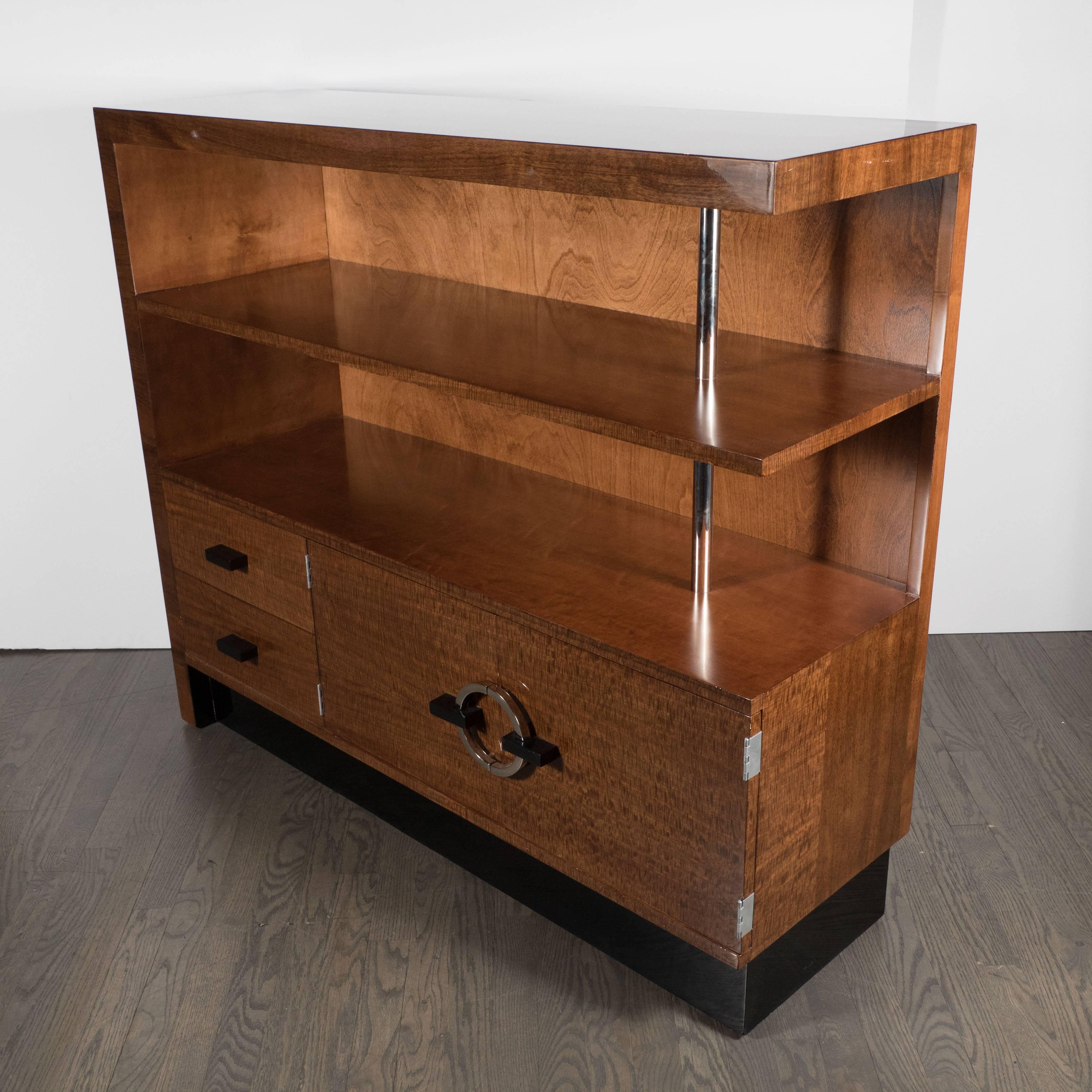 Mid-20th Century Art Deco Bookcase/Cabinet by Gilbert Rohde in East Indian Laurel, Model No. 344