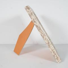 Luxe Modernist Faux Python Wrapped Frame in Shades of Brown and Taupe