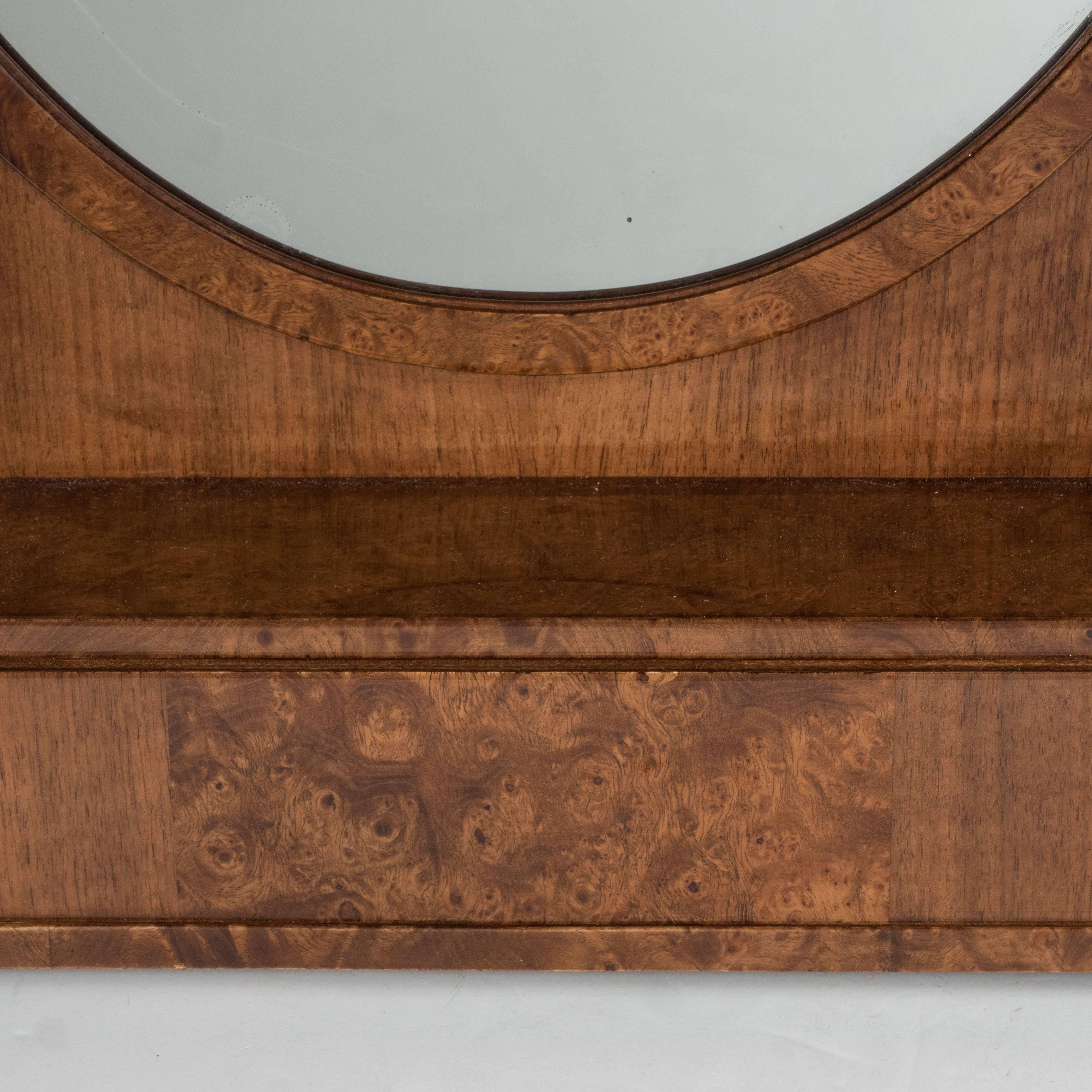 Exquisite Art Deco Book-Matched Exotic Wood Lady's Top Dresser Mirror 5