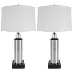Pair of Art Deco Machine Age Table Lamps by Russell Wright, circa 1940