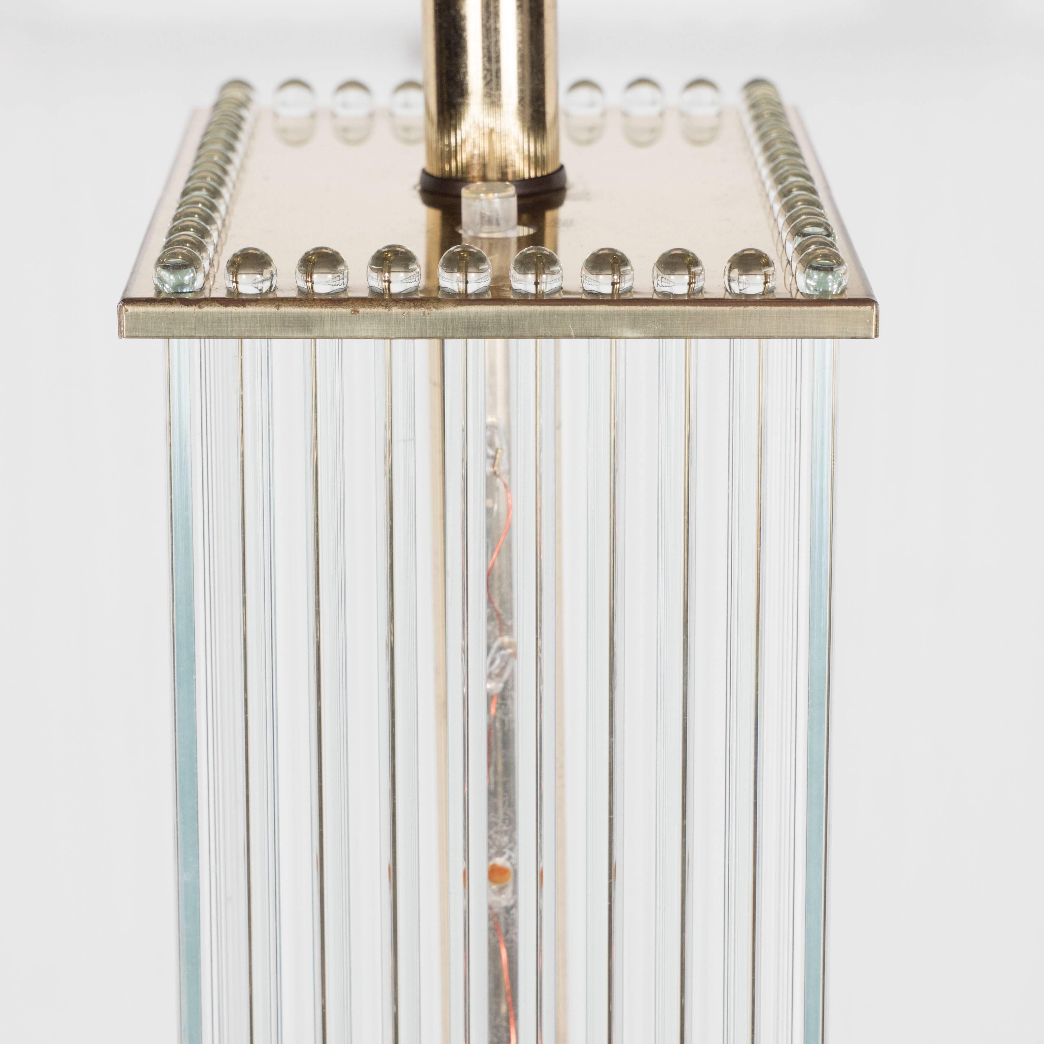 Mid-Century Modern Mid-Century Brass and Glass Rod Floor Lamp by Sciolari for Lightolier