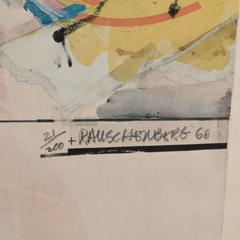 Robert Rauschenberg Lithograph Homage to Kiesler Print, 1967