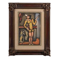 French Georges Rouault (1871-1958) Circus Aquatint, 1935 in Carved Frame