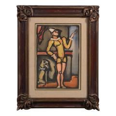 French Georges Rouault (1871-1958) Circus Aquatint, 1935 in Carved Frame 1