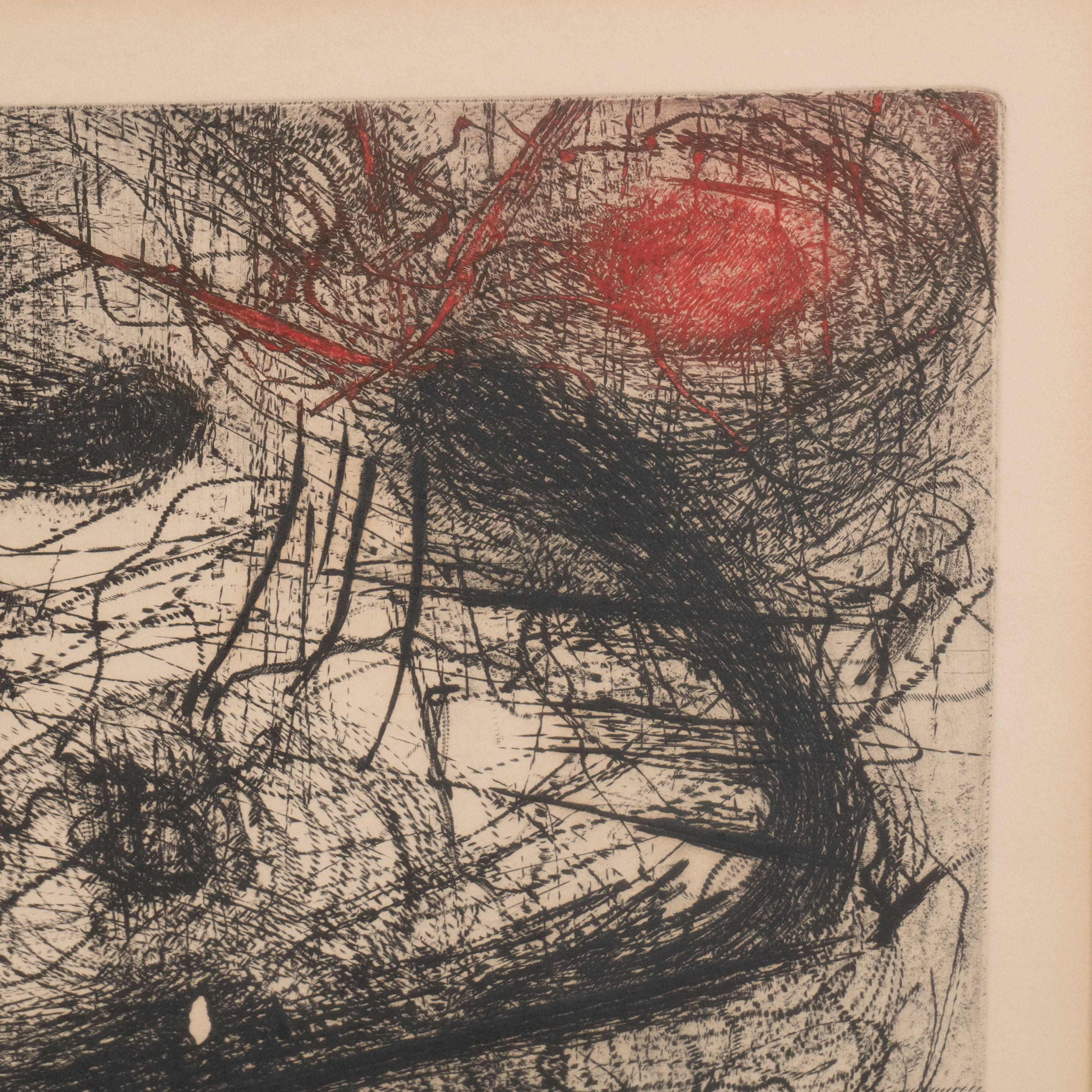 Mid-20th Century Modern Abstract Expressionist Print, 