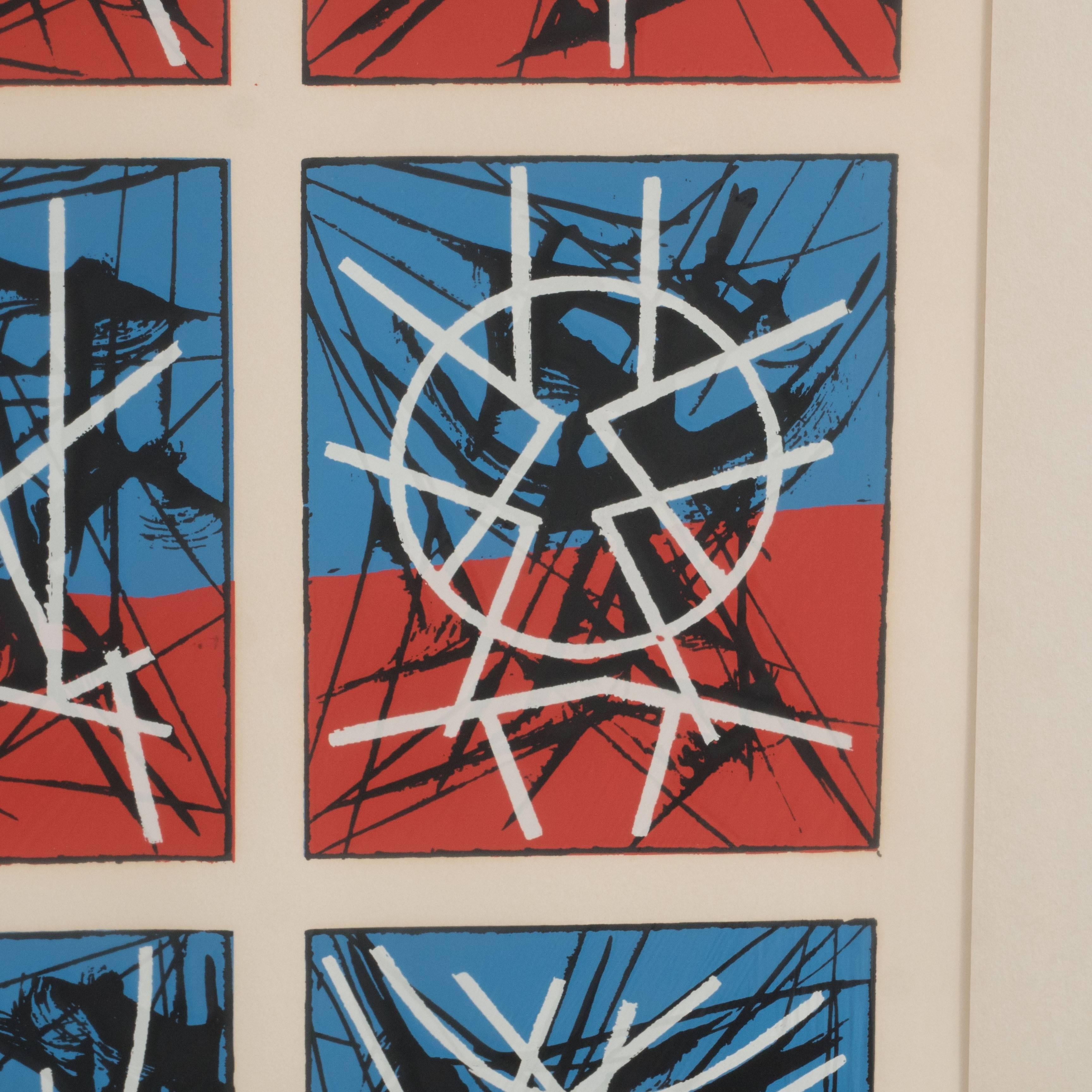 Mid-Century Modern Abstract Screenprint by Jimmy Ernst in Custom Gallery Frame 3