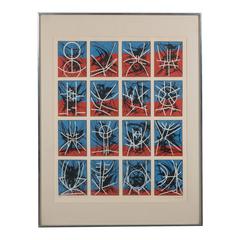 Mid-Century Modernist Screenprint by Jimmy Ernst Untitled 11
