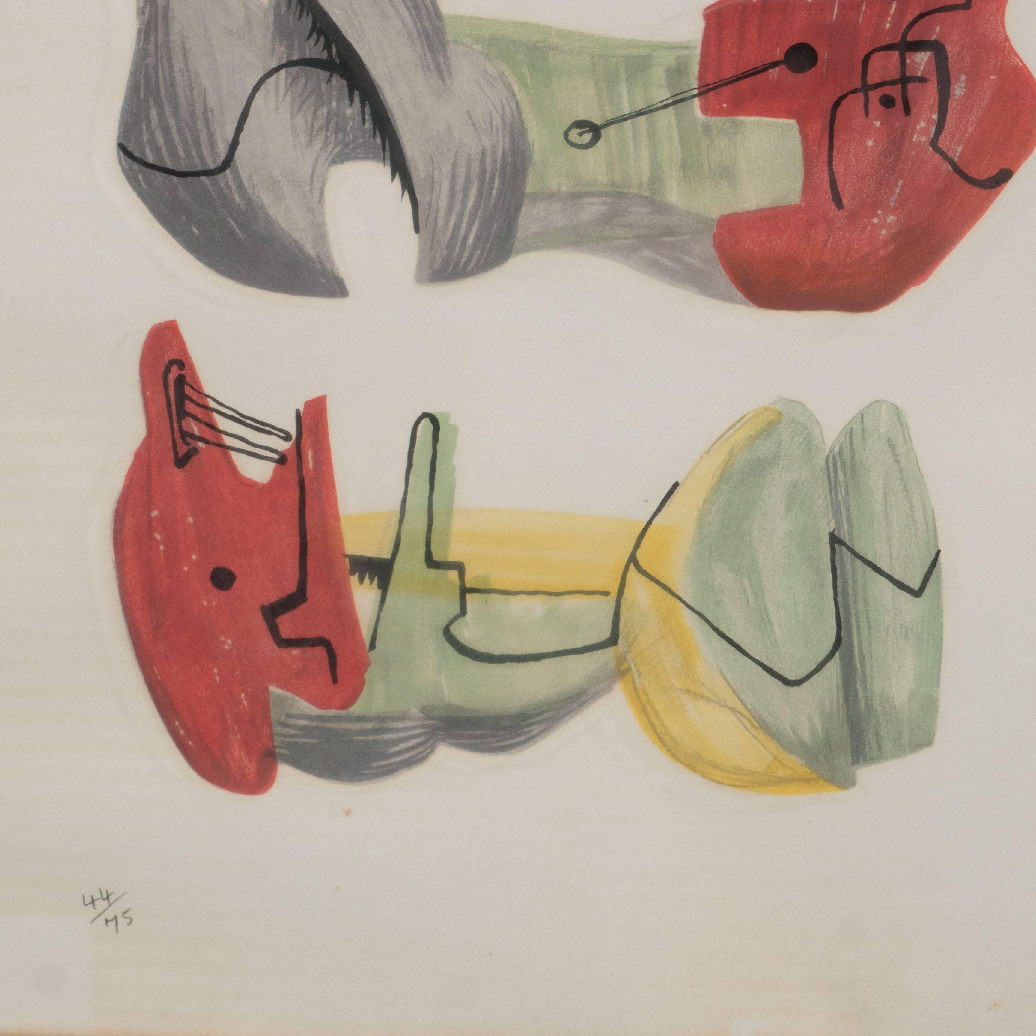 Mid-Century Henry Moore Six Reclining Figures Lithograph In Good Condition In New York, NY