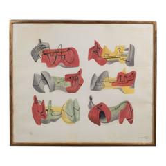 Mid-Century Henry Moore Six Reclining Figures Lithograph