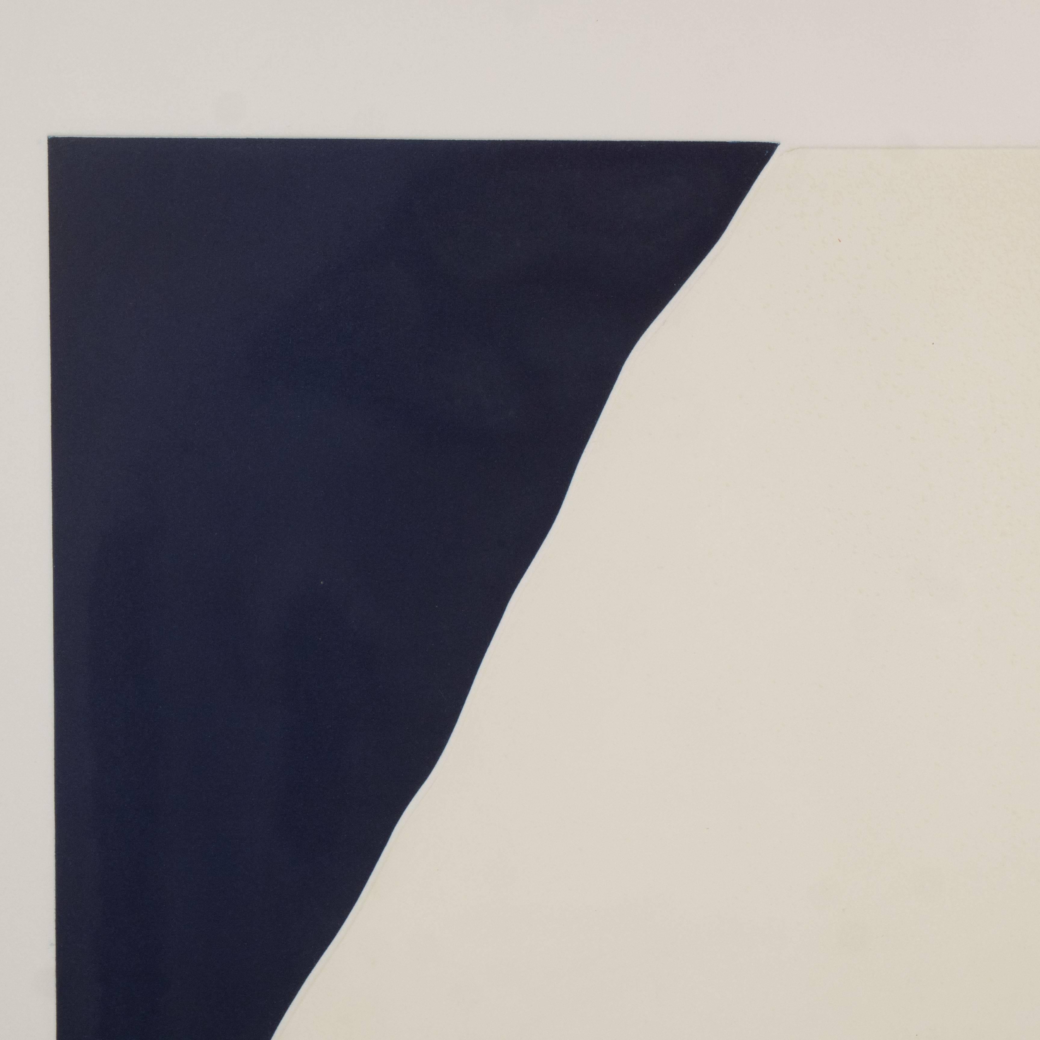 Mid-Century Modernist Minimalist Print, Untitled, Dated 1970 In Excellent Condition In New York, NY