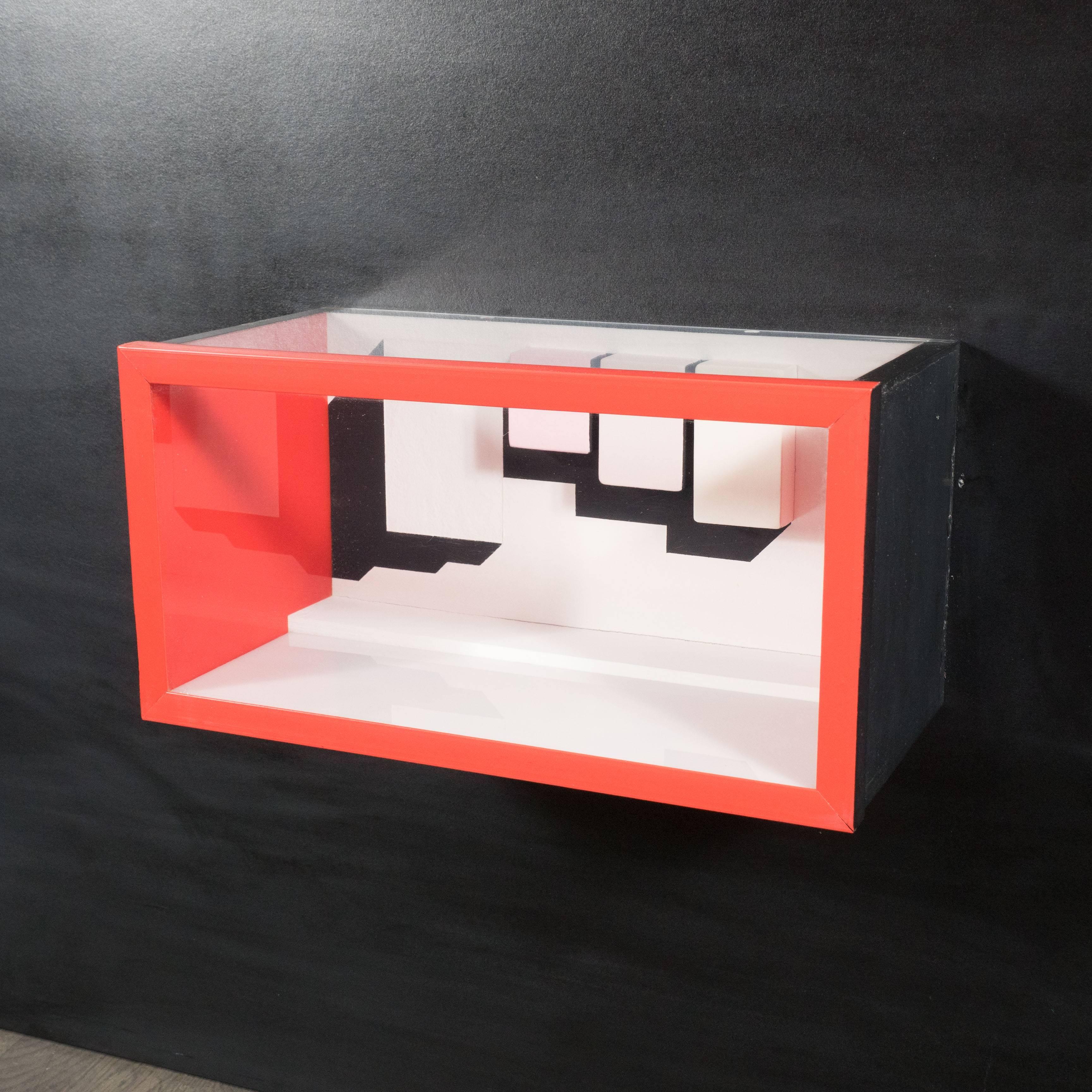 Painted Mid-Century Multimedia Constructivist Style Box Sculpture For Sale