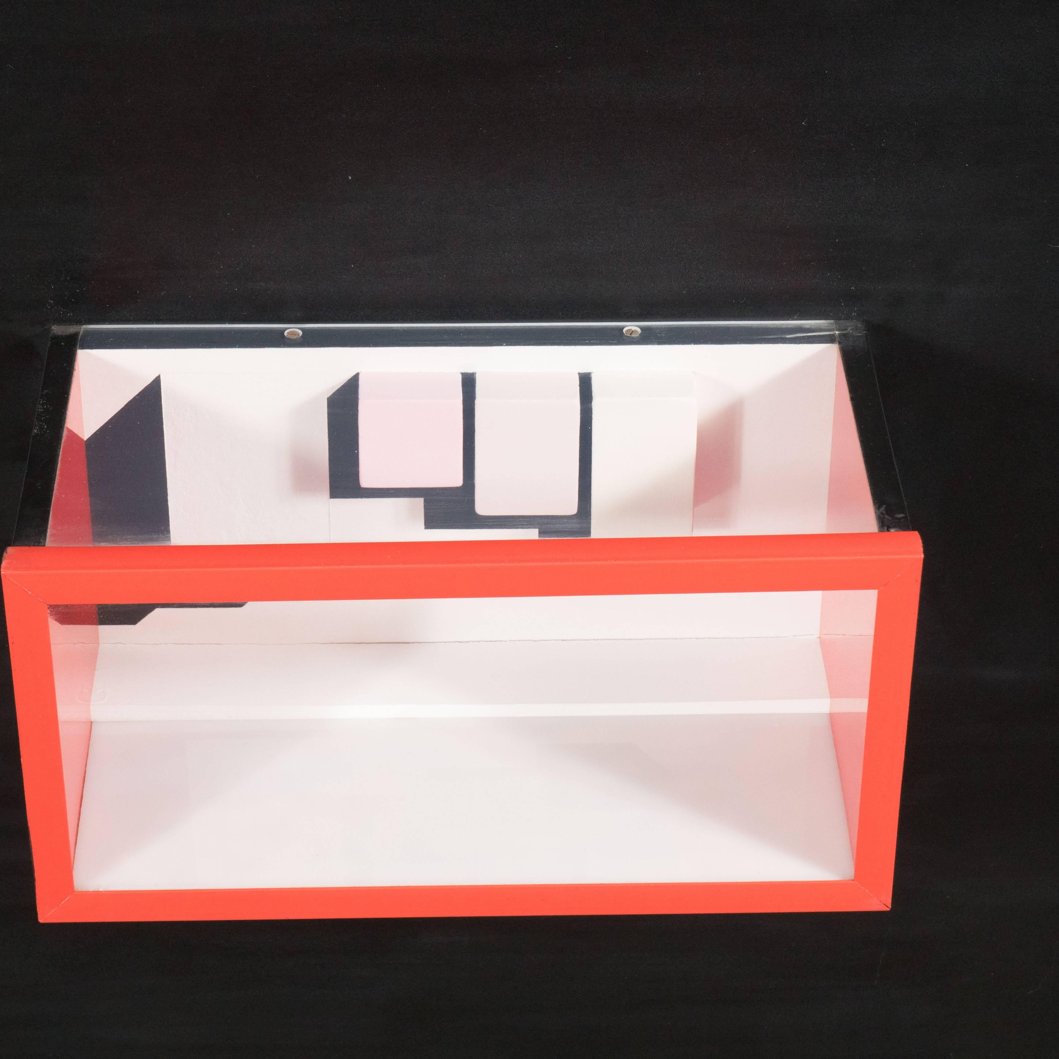 Glass Mid-Century Multimedia Constructivist Style Box Sculpture For Sale