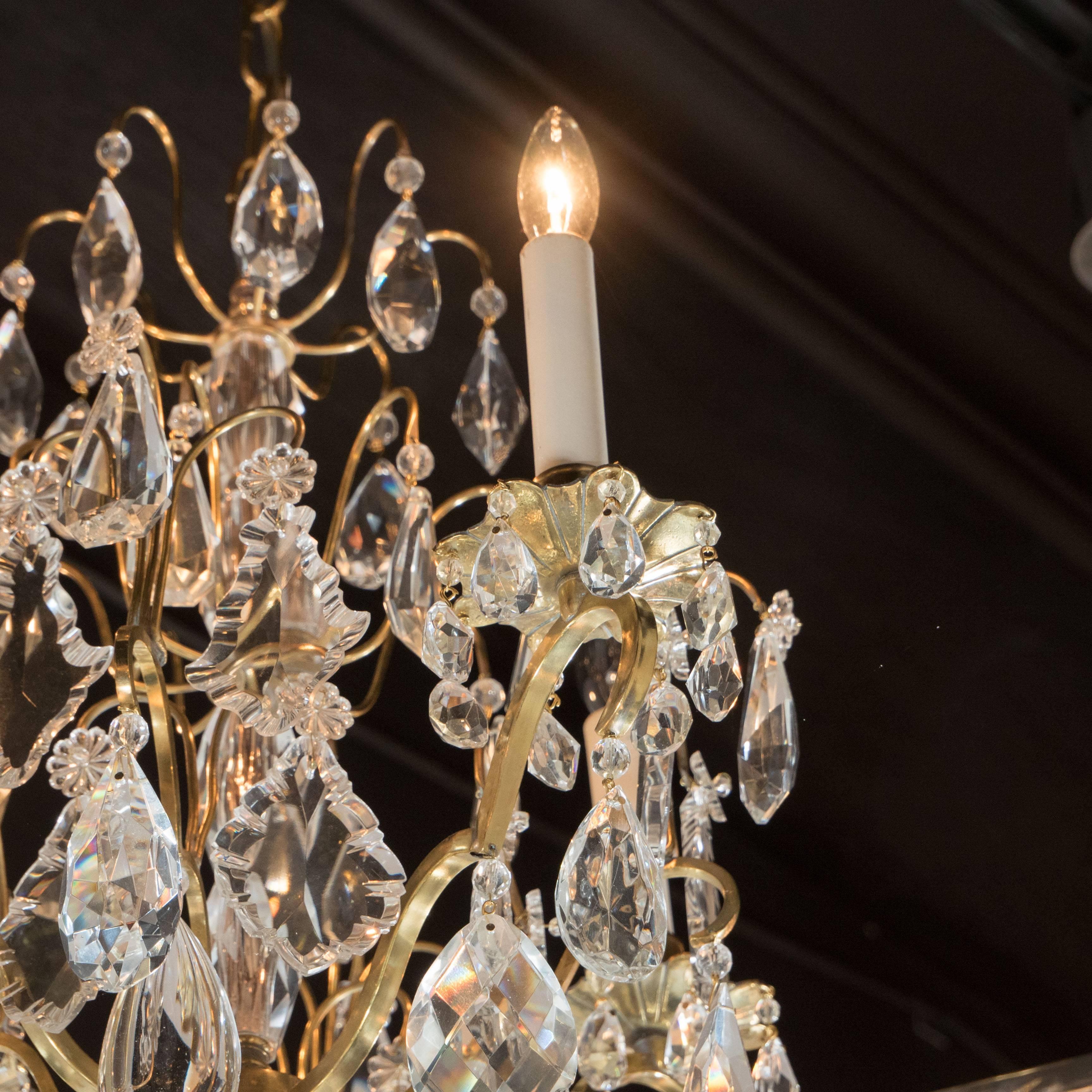 Louis XV Style Gilt-Bronze and Rock Crystal Four-Light Chandelier 1