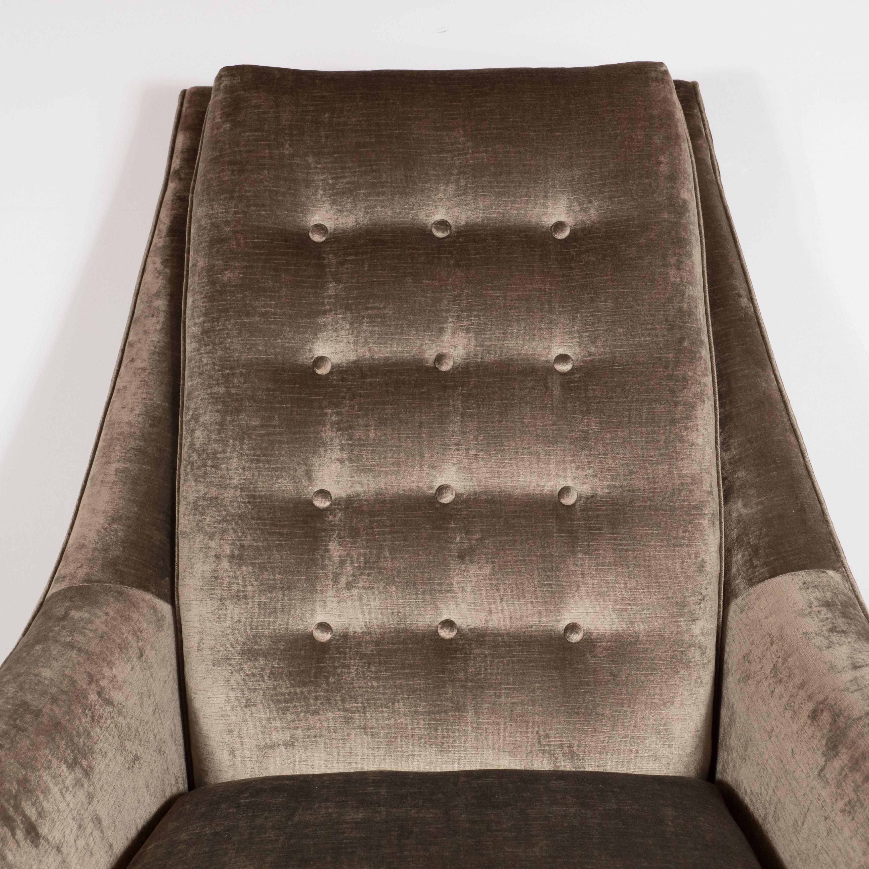 Mid-Century Modernist Club Chair in Smoked Platinum Velvet by Adrian Pearsall 2