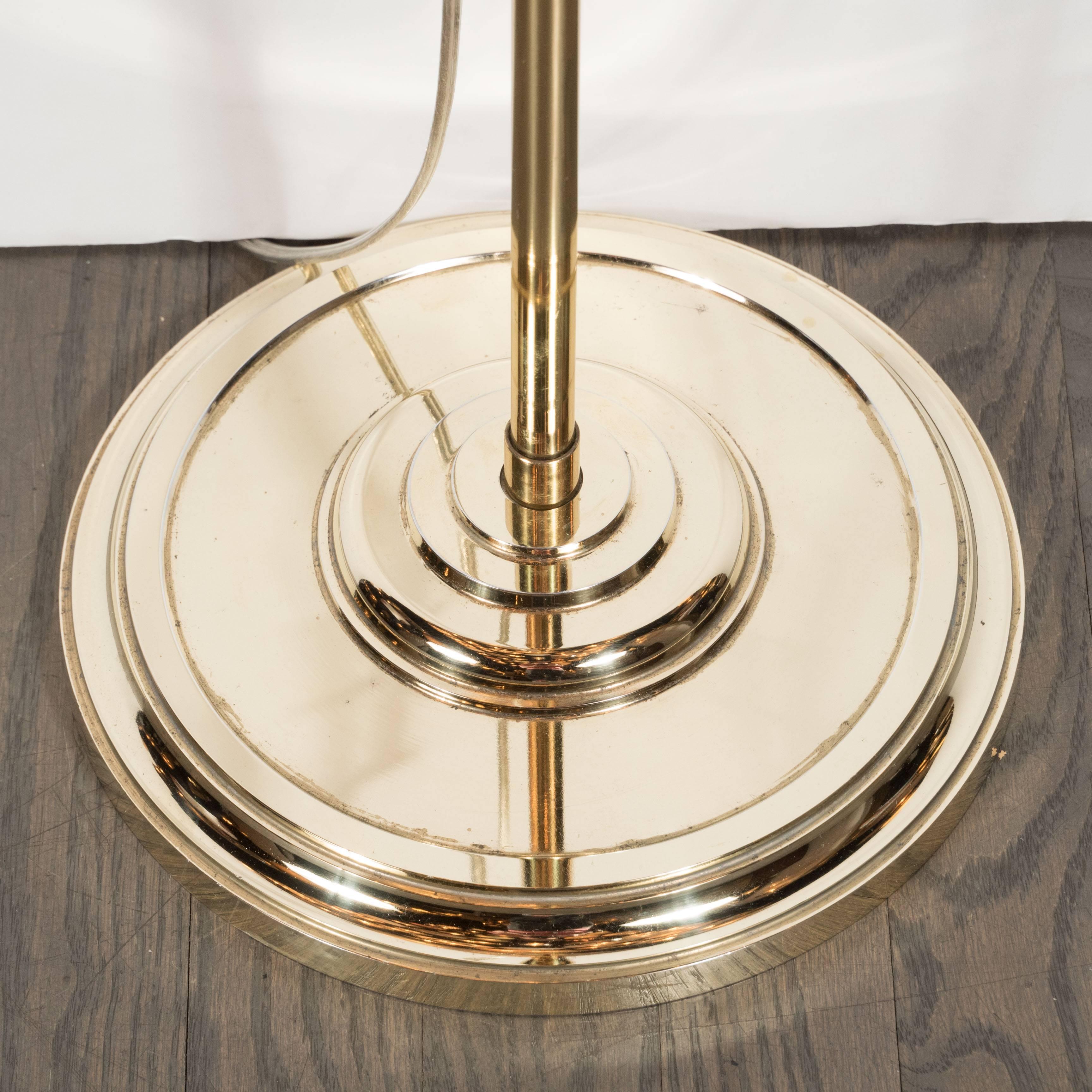 Mid-Century Modernist Brass Adjustable Floor Lamp, American, circa 1960 1