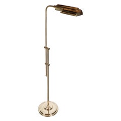 Vintage Mid-Century Modernist Brass Adjustable Floor Lamp, American, circa 1960