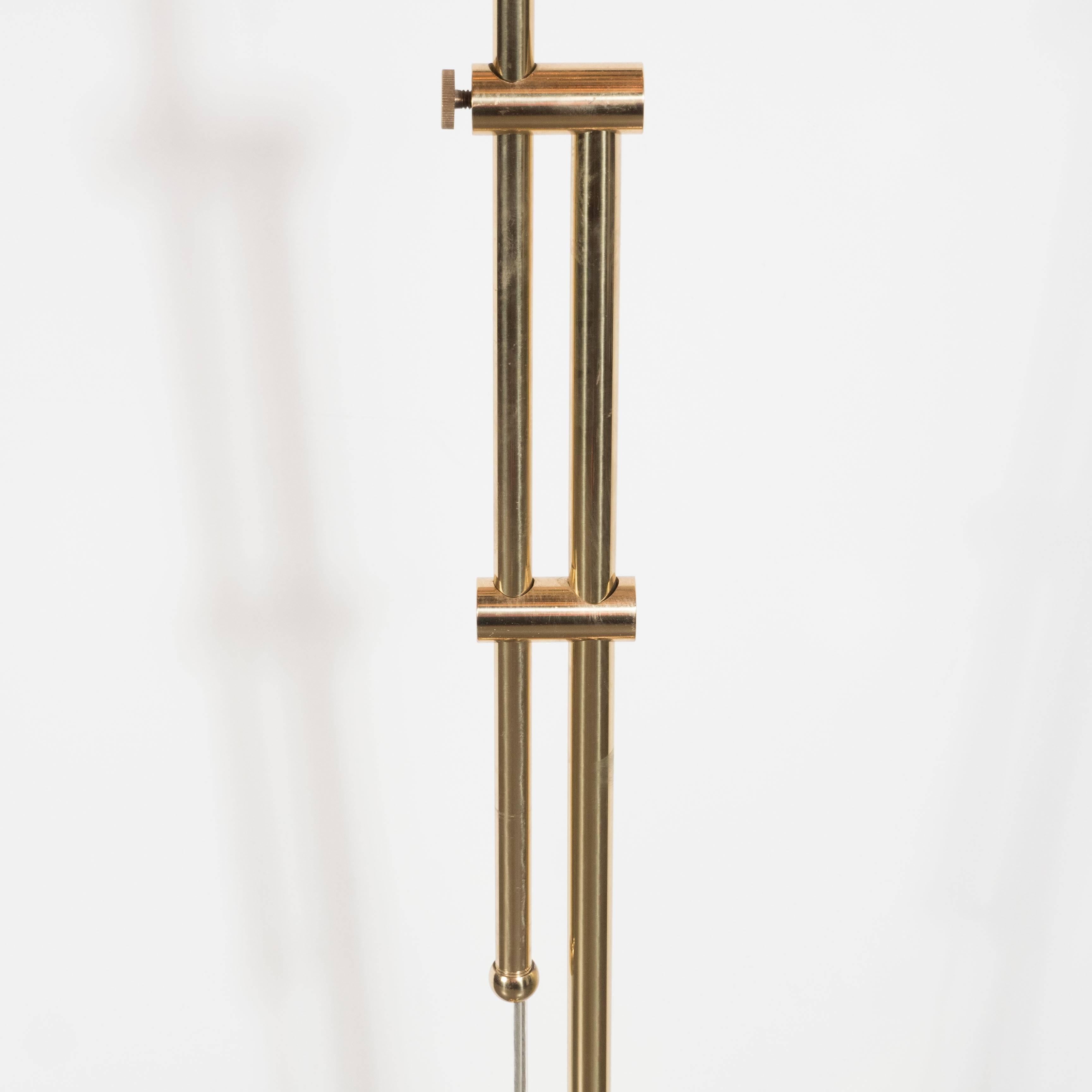 Mid-Century Modernist Brass Adjustable Floor Lamp, American, circa 1960 2