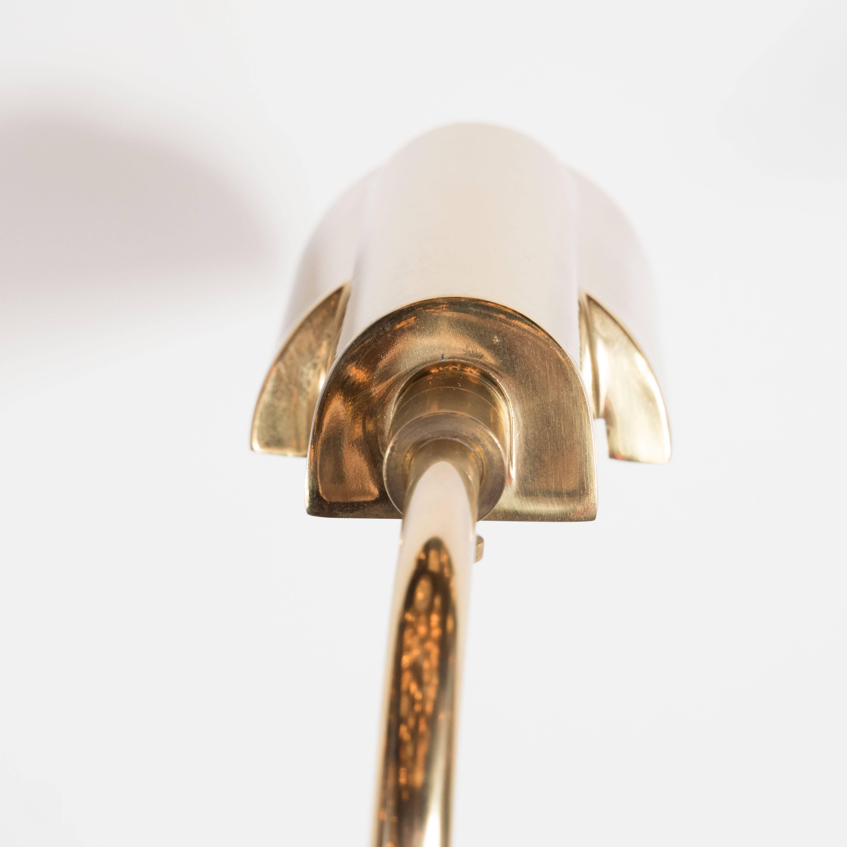 Mid-Century Modernist Brass Adjustable Floor Lamp, American, circa 1960 3