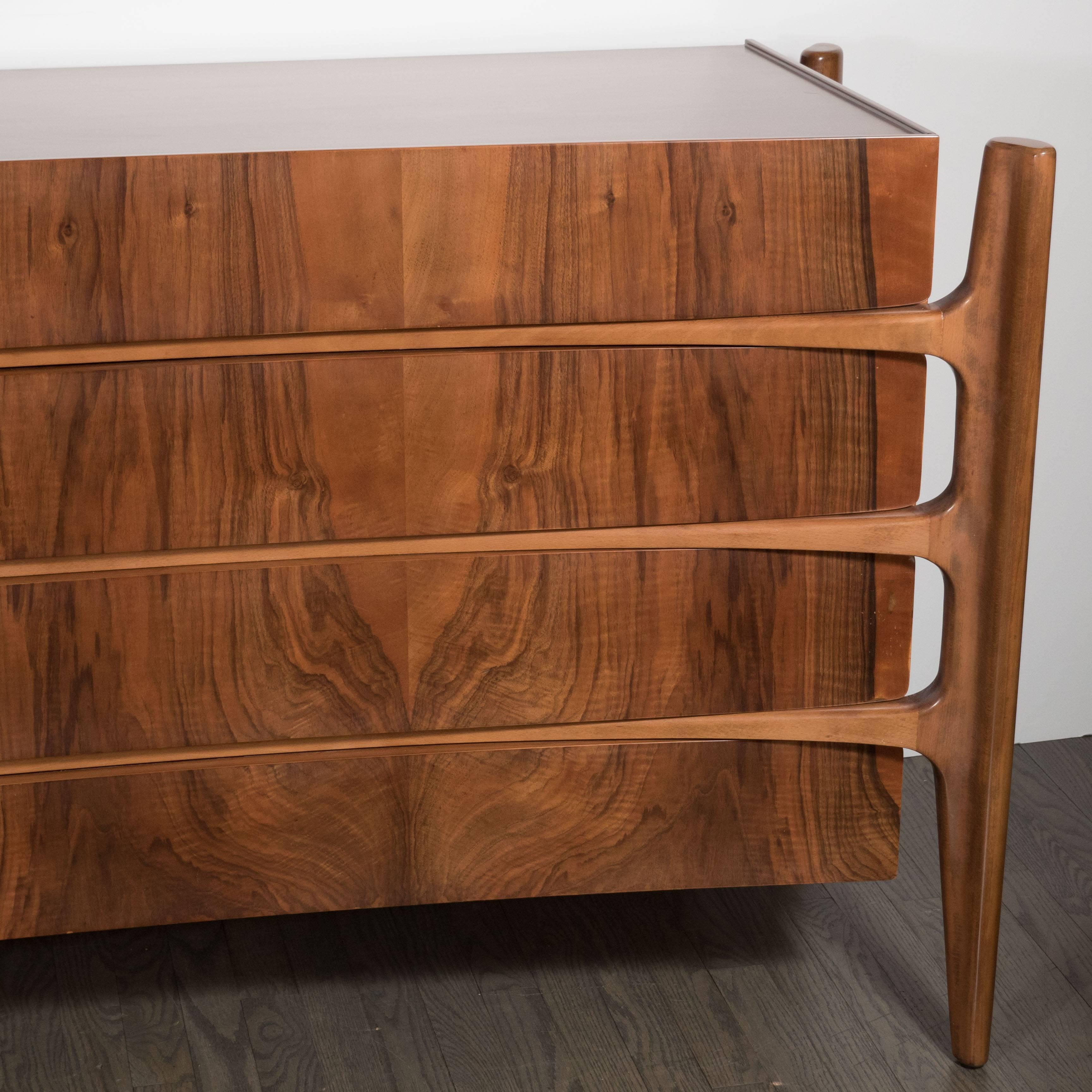 Scandinavian Mid-Century Modern Dresser in Book-Matched Walnut by William Hinn﻿ 2