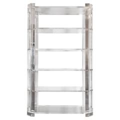 Mid-Century Modernist Faceted Lucite Etagere Attributed to Karl Springer