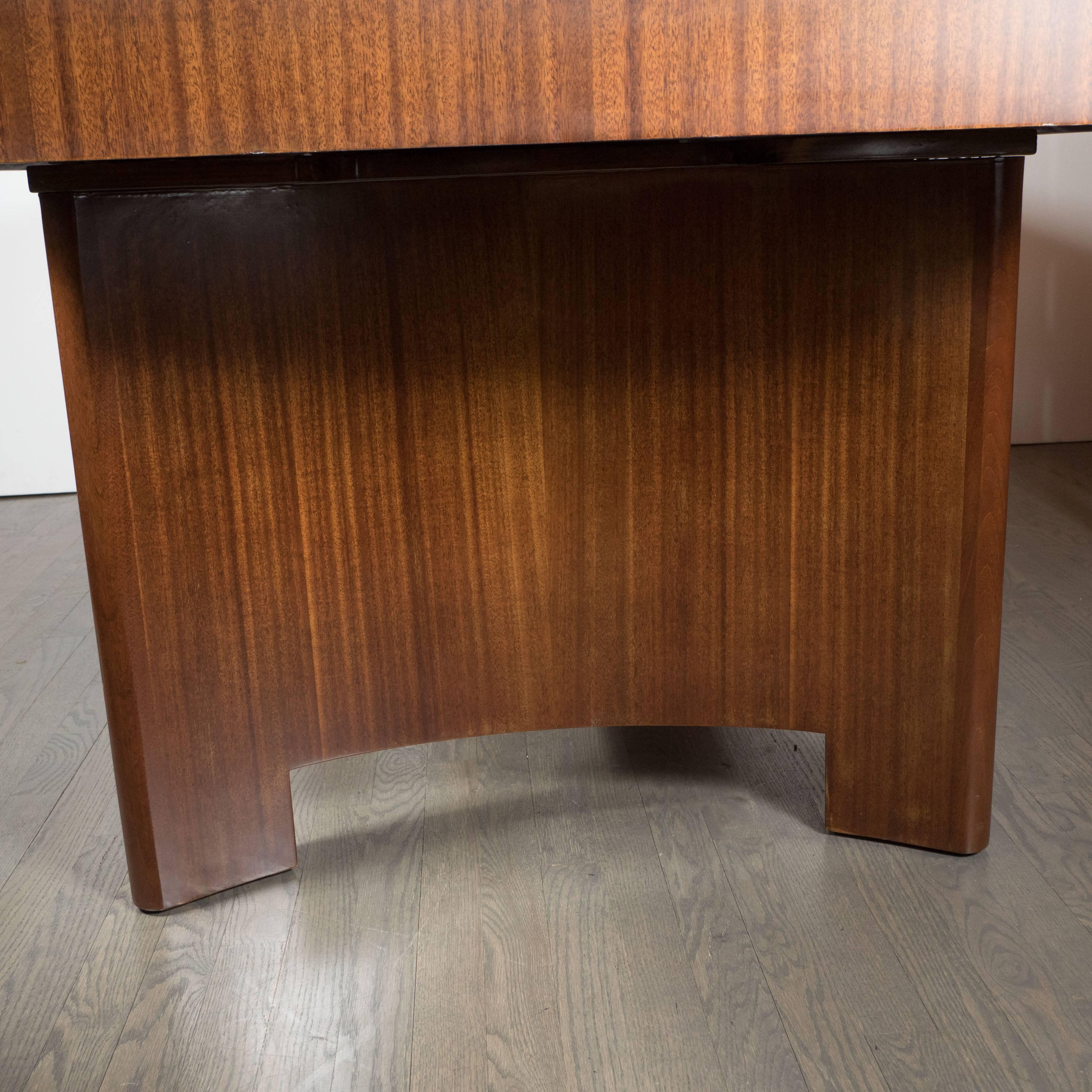 American Art Deco Dining Table by Gilbert Rohde for Herman Miller in Burl and Mahogany