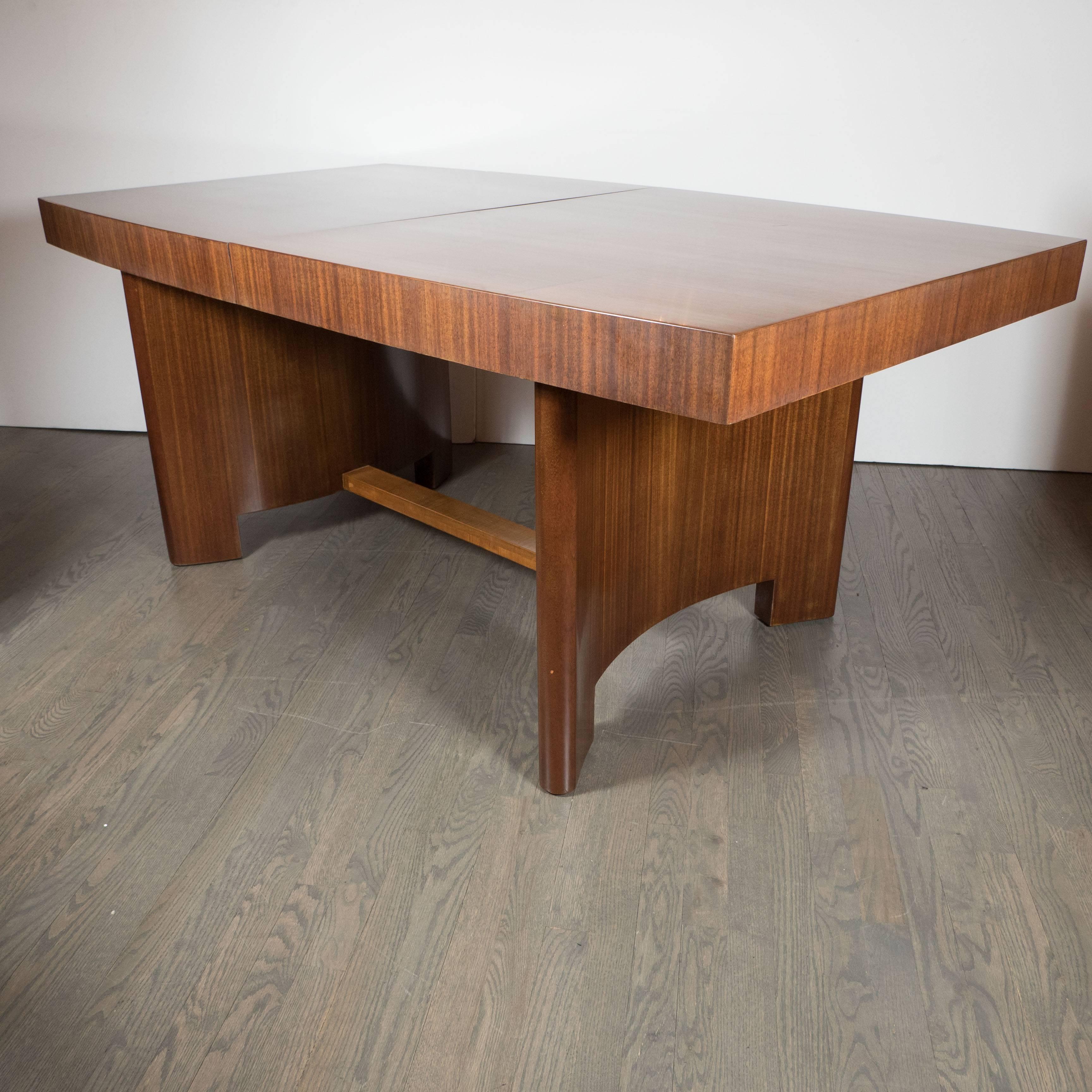 Art Deco Dining Table by Gilbert Rohde for Herman Miller in Burl and Mahogany 1