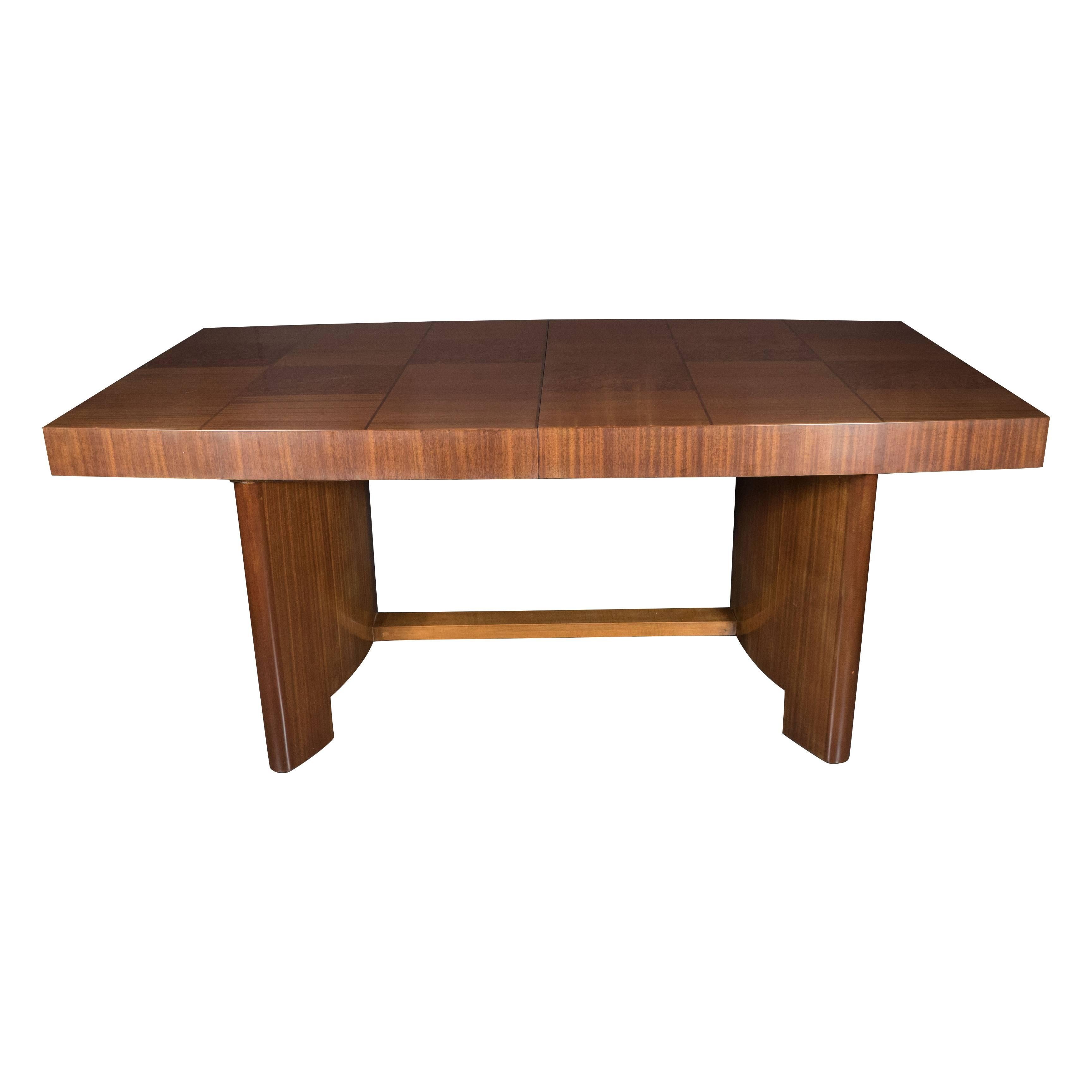Art Deco Dining Table by Gilbert Rohde for Herman Miller in Burl and Mahogany