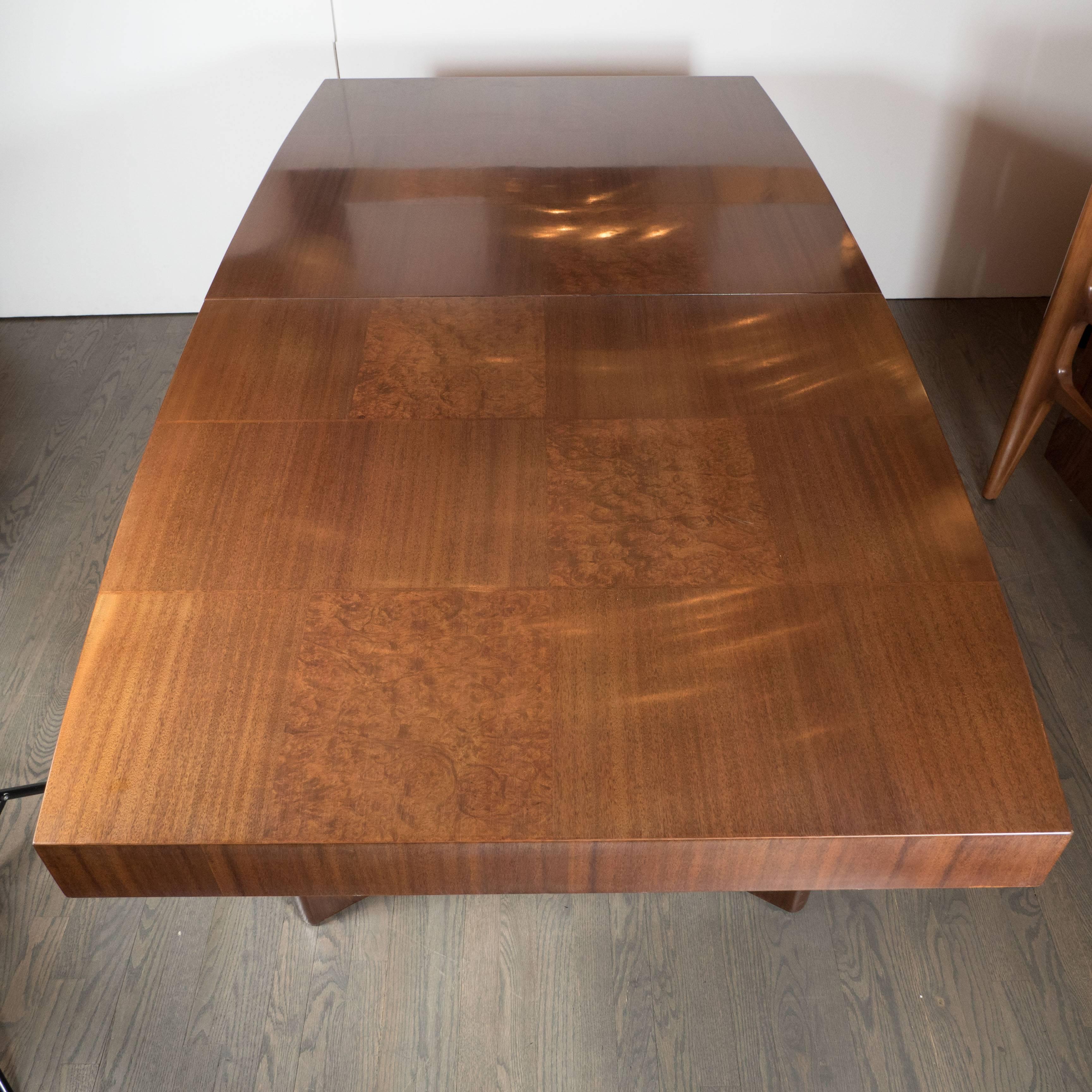 Art Deco Dining Table by Gilbert Rohde for Herman Miller in Burl and Mahogany 2