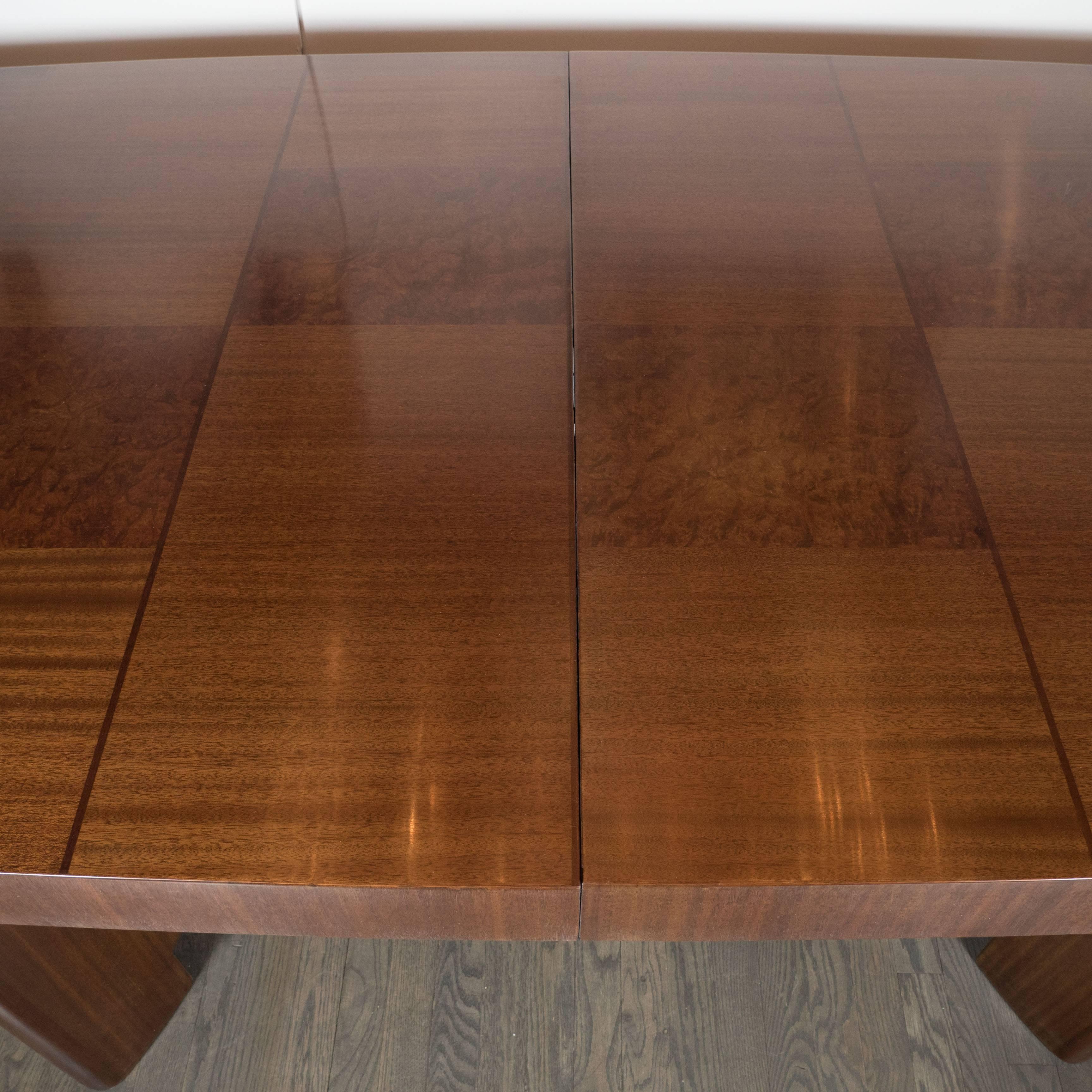 Art Deco Dining Table by Gilbert Rohde for Herman Miller in Burl and Mahogany 3