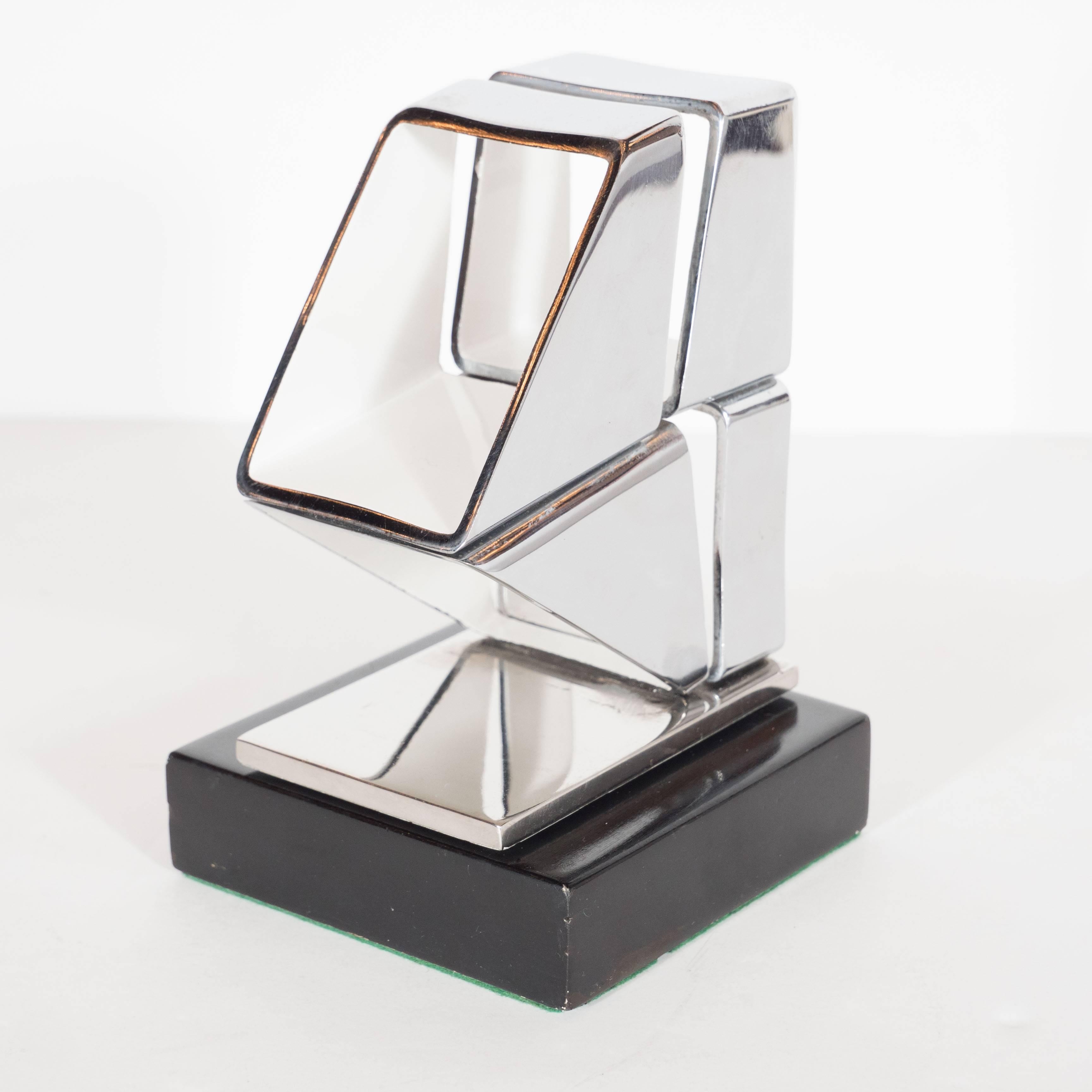 Mid-Century Modernist Stainless Steel & White Enamel Sculpture by Beverly Pepper In Excellent Condition In New York, NY