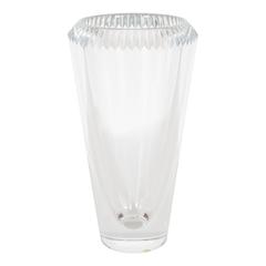 Modernist Cut Crystal Vase by Orrefors