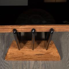 Art Deco Skyscraper Coffee Table in Walnut, Black Lacquer and Vitrolite