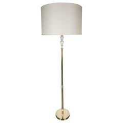 Glamorous Mid-Century Modern Floor Lamp in Handblown Murano Glass and Brass 5