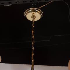 Handblown Murano Textured Glass Floral Chandelier with Polished Brass Frame