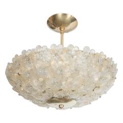 Mid-Century Dome Form Murano Glass Flower Chandelier by Barovier e Toso
