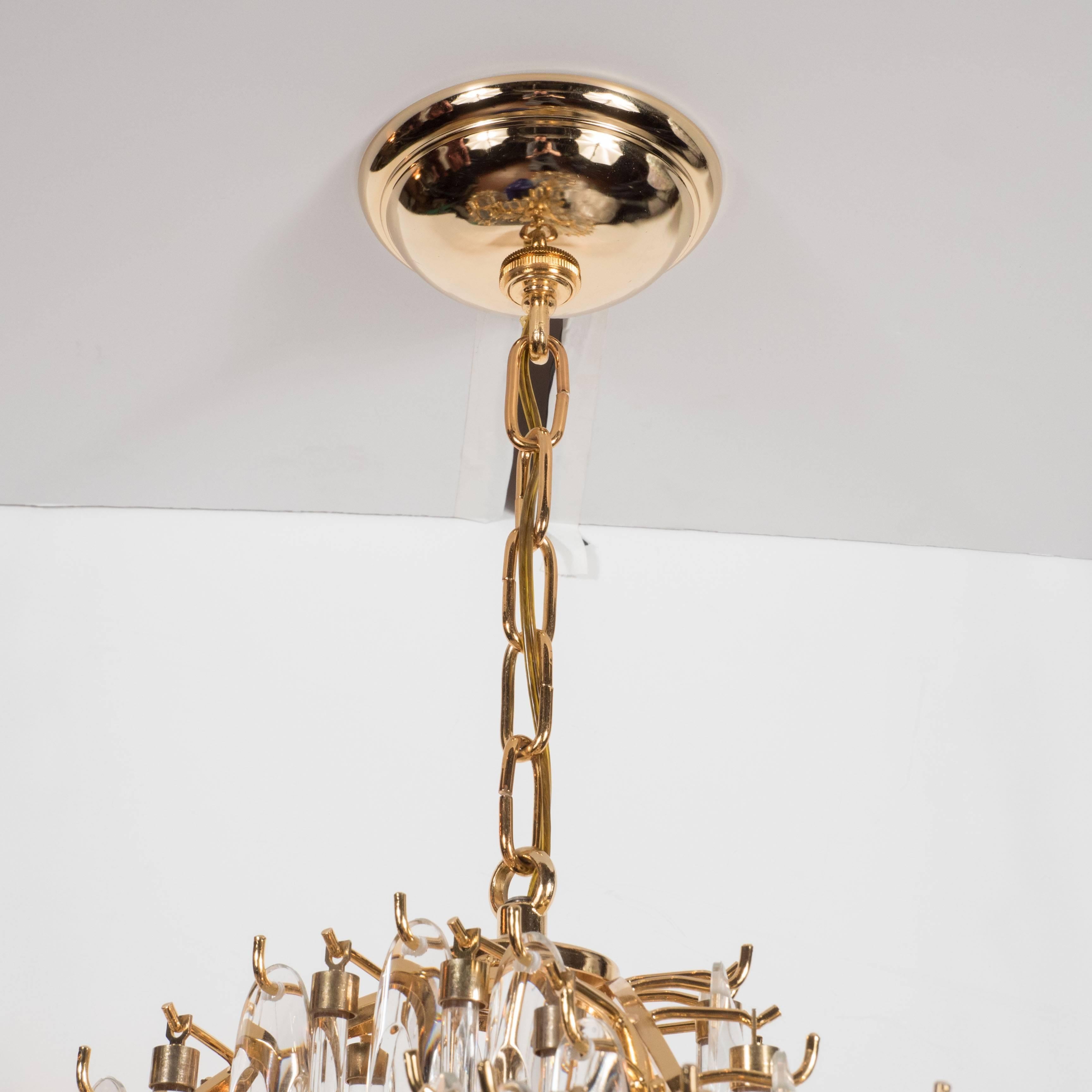 Mid-Century Modern Mid-Century Draped Chandelier with 24-Karat Gold-Plated Fittings by Lobmeyr