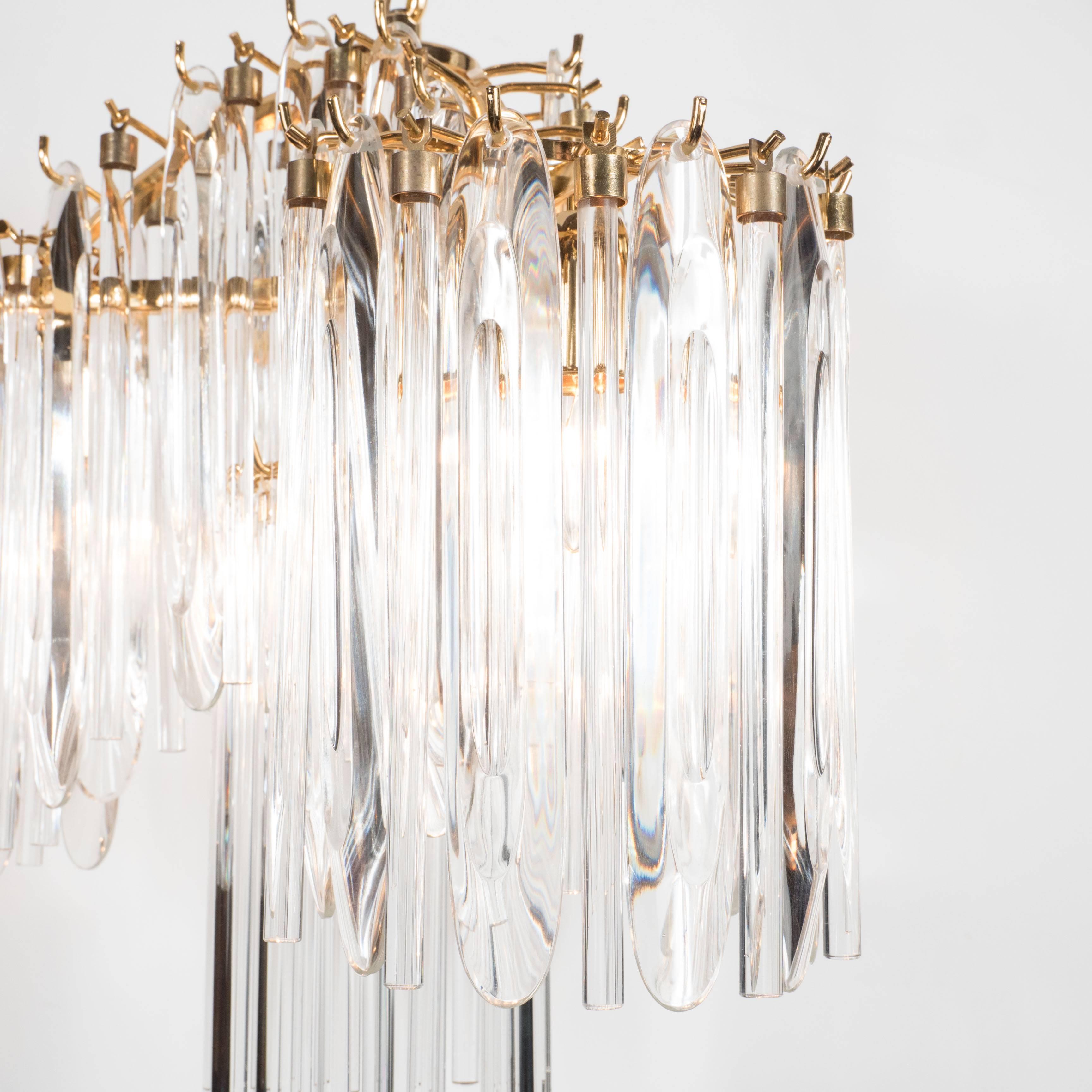 Austrian Mid-Century Draped Chandelier with 24-Karat Gold-Plated Fittings by Lobmeyr