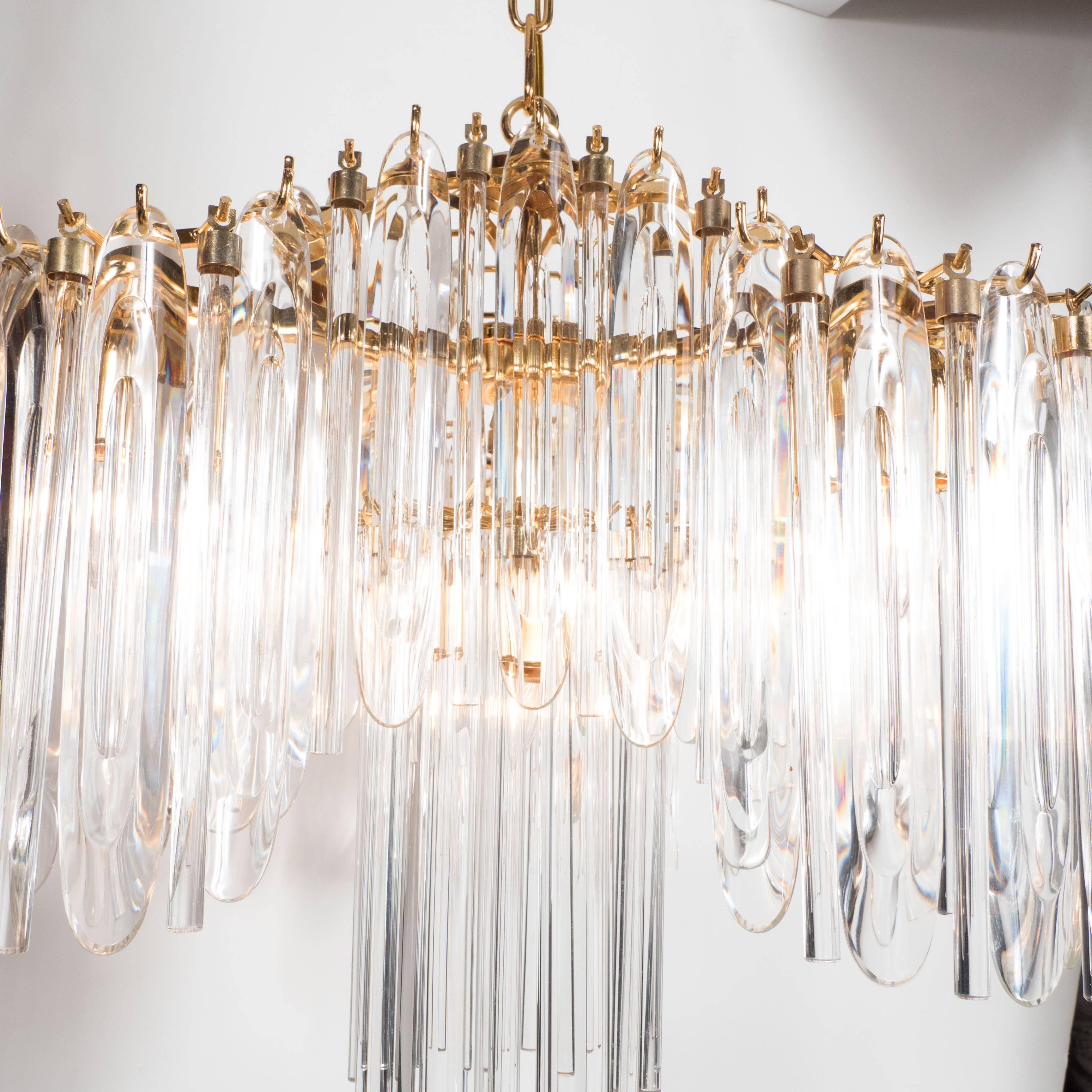 Hand-Carved Mid-Century Draped Chandelier with 24-Karat Gold-Plated Fittings by Lobmeyr