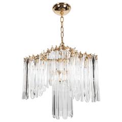 Mid-Century Draped Design Chandelier by Lobmeyr, 24-Karat Gold-Plated Fittings 5
