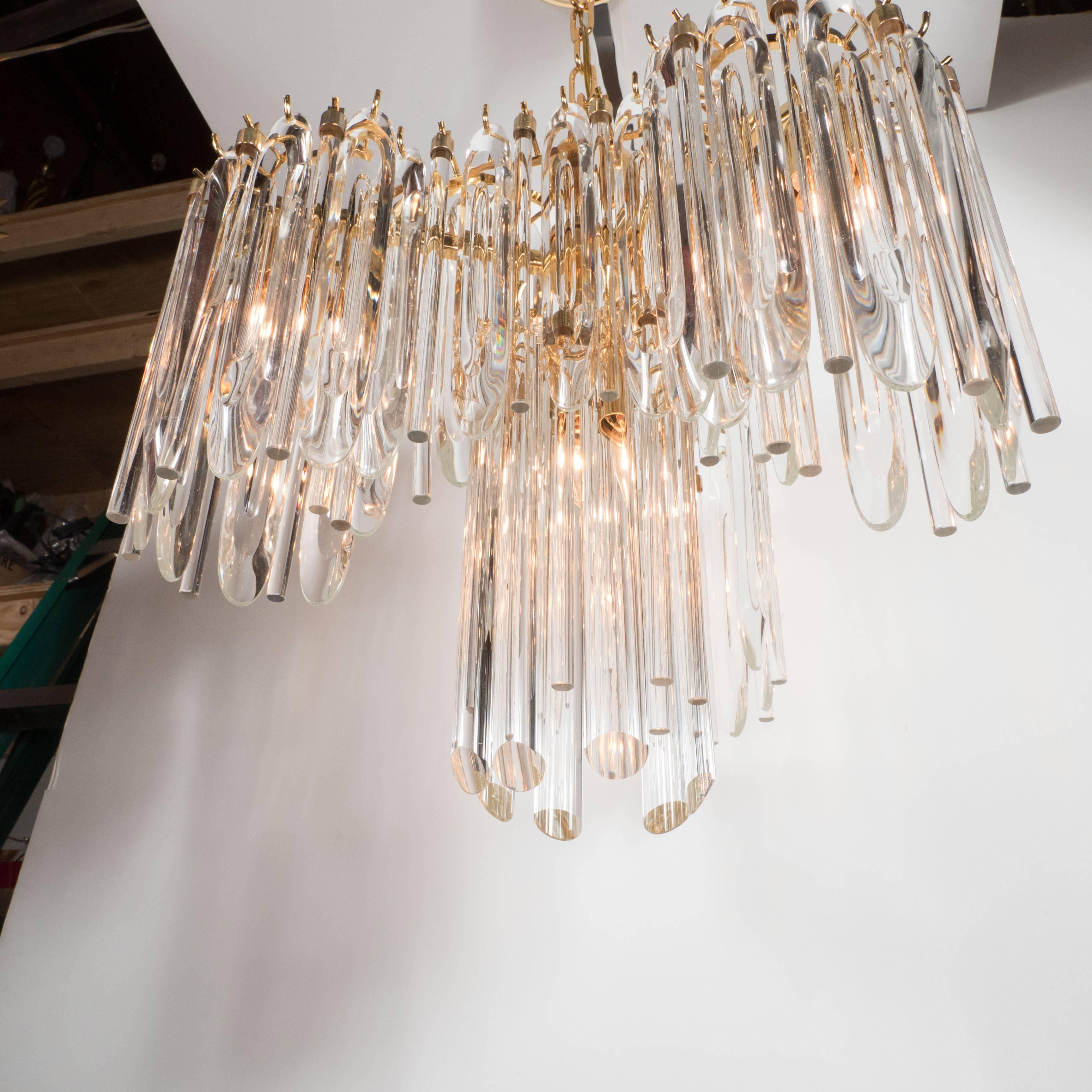 Mid-Century Draped Chandelier with 24-Karat Gold-Plated Fittings by Lobmeyr 1