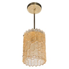 Mid-Century Textured Amber Glass Pendant by Carl Fagerlund for Orrefors