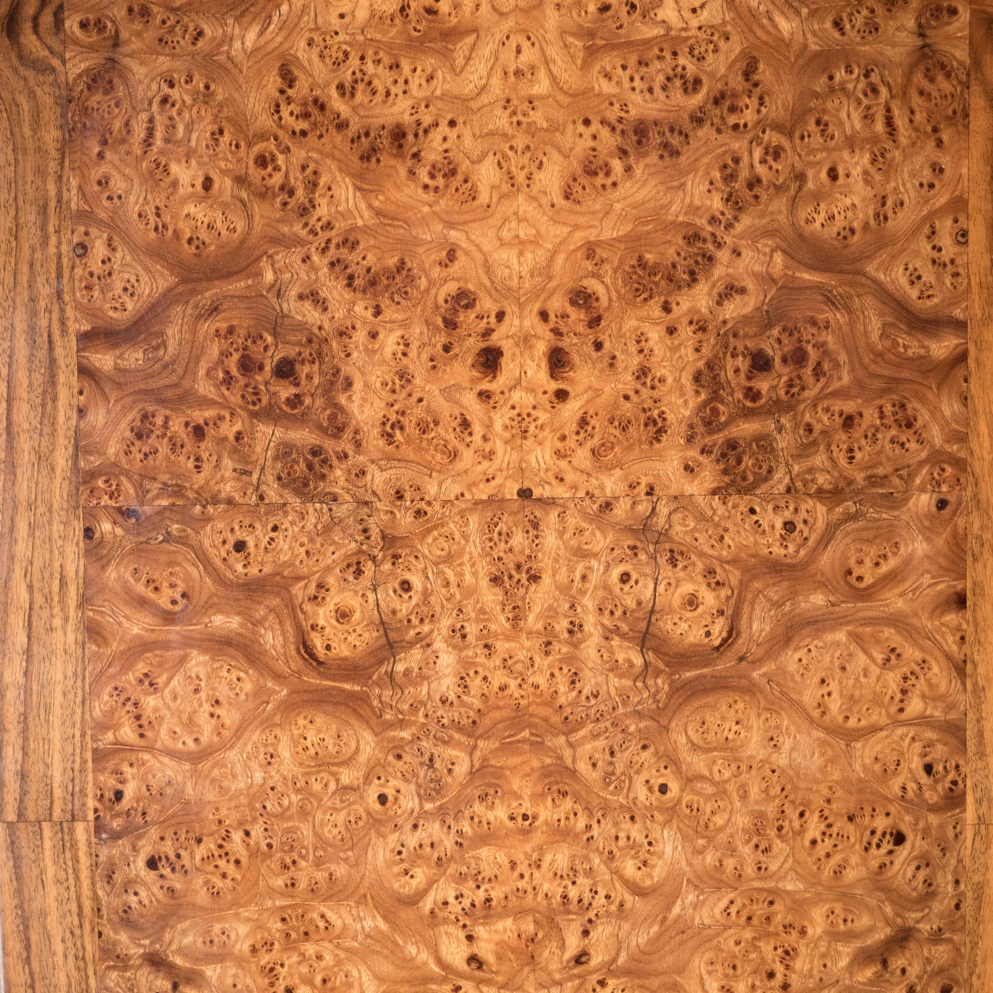 Art Deco Style Four Panel Screen in Burled Carpathian Elm with Geometric Shapes 2