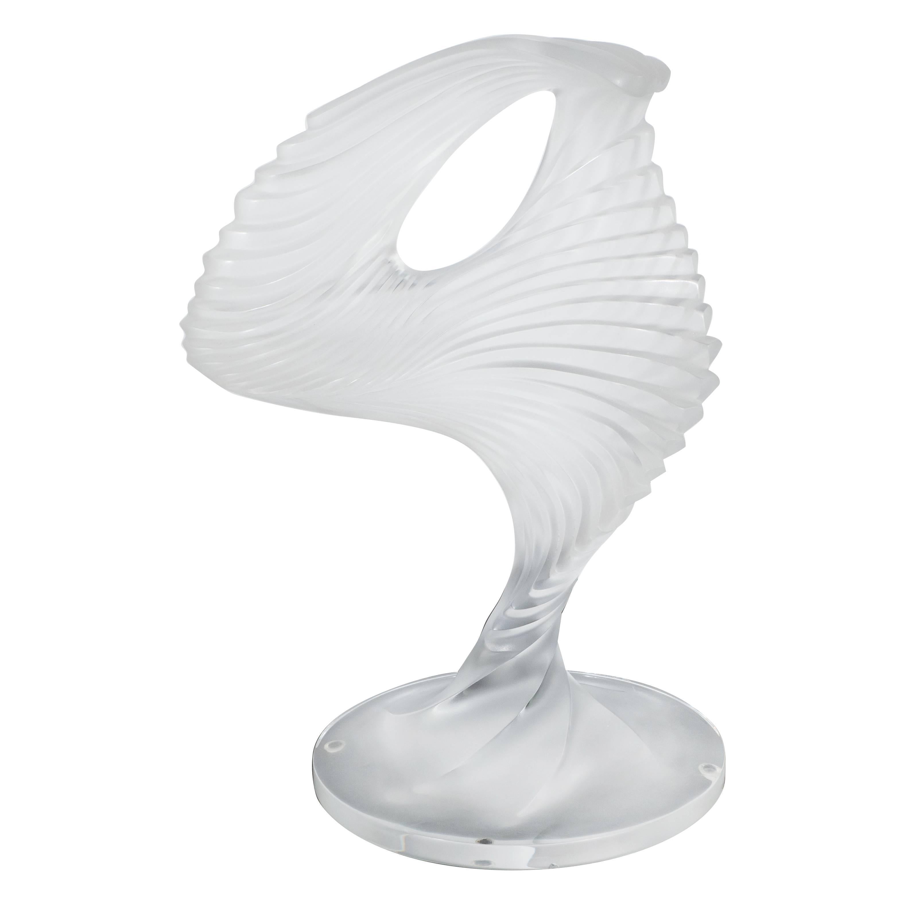 French Modernist "Trophee" Sculpture in Frosted Clear Crystal by Lalique