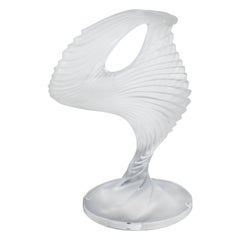 Vintage French Modernist "Trophee" Sculpture in Frosted Clear Crystal by Lalique